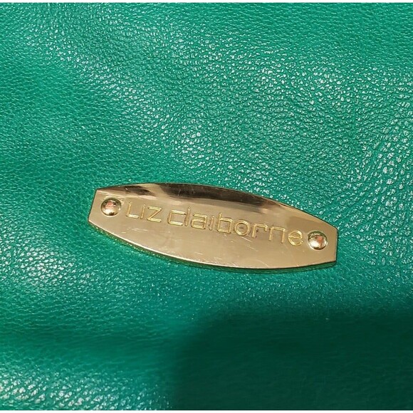 Liz Claiborne Green Faux Leather Satchel / Shoulder Purse - Picture 3 of 11